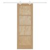 vidaXL Преплъзваща се врата Кафяво 73,5 x 211 см Солидно борово дърво
