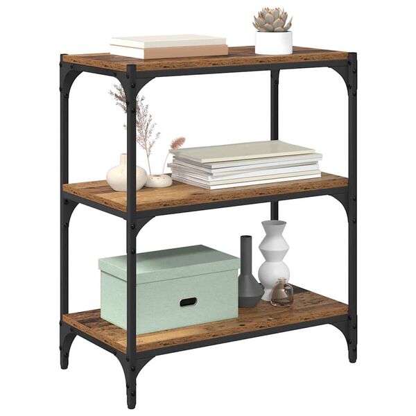 vidaXL Шкаф за книги Старо дърво 60 x 33 x 70,5 см