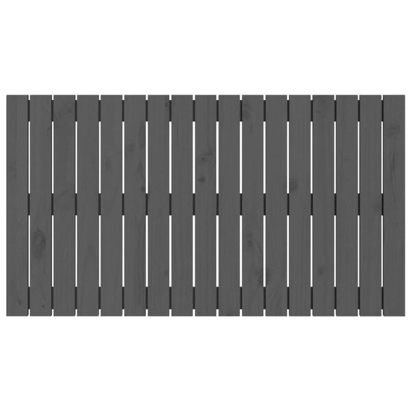 vidaXL Стенна табла за спалня, сива, 108x3x60 см, борово дърво масив