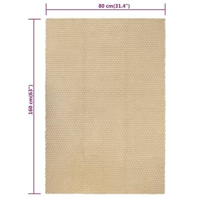 vidaXL Килим правоъгълен естествен 80x160 см памук