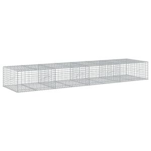 vidaXL Габионна кошница с покритие, 400x100x50 см, поцинковано желязо