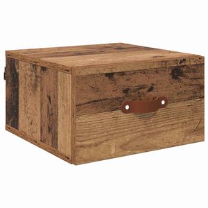vidaXL Стенен шкаф за нощно шкафче Старо дърво 35 x 35 x 20 см