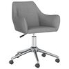 vidaXL Въртящи се трапезни столове, 4 бр, светлосиви, текстил