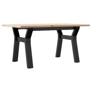 vidaXL Кафе маса Y-образна рамка 80x50x40 см бор масив и стомана