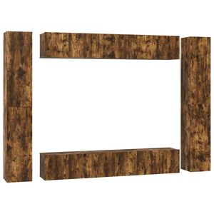 vidaXL Комплект ТВ шкафове от 10 части, опушен дъб, инженерно дърво