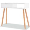 vidaXL Конзолна маса, иглолистна дървесина масив, 80x30x72 cм, бяла