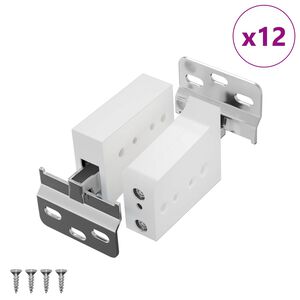 vidaXL Подвесна скоба за шкаф 12 pcs Бяло 70 x 48 x 19 мм