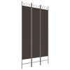 vidaXL Параван за стая, 3 панела, кафяв, 120x220 см, плат
