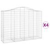 vidaXL Габионни кошници арка 4 бр 200x50x140/160 см поцинковано желязо