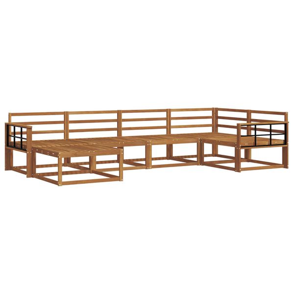 vidaXL Комплект дивани за открито 6 pcs Естествен