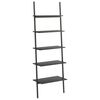 vidaXL Етажерка стълба с 5 рафта черна 64x34x185,5 см