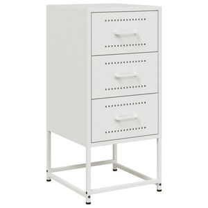 vidaXL Нощно шкафче, бяло, 36x39x78 см, стомана