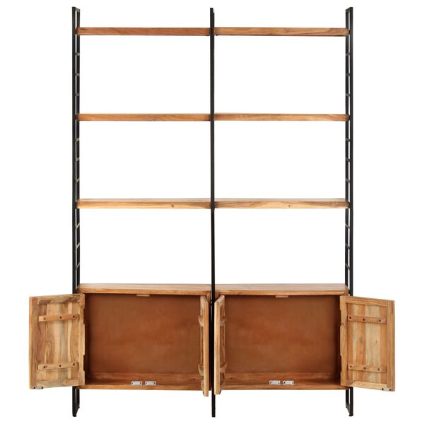 vidaXL Библиотека с 4 нива, 124x30x180 см, акация масив