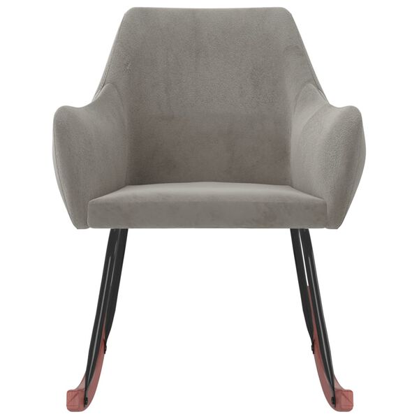 vidaXL Люлеещ се стол, светлосив, кадифе