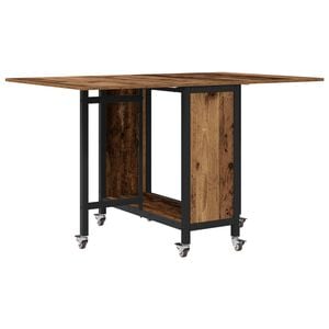vidaXL Сгъваема трапезна маса с колелца 130 x 80 x 76,5 см стомана PB