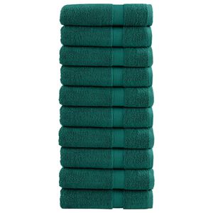 vidaXL Премиум хавлиени кърпи SOLUND 10 бр зелени 100x150 см 600 gsm