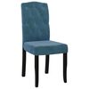 vidaXL Трапезни столове, 4 бр, сини, кадифе