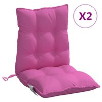vidaXL Възглавници за стол с ниска облегалка 2 бр розови Оксфорд плат