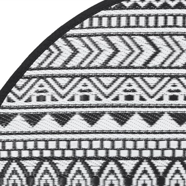 vidaXL Килим за открито, ARAKIL черен, &Oslash;120 см, PP