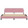 vidaXL Рамка за легло с табла Dover, розова, 180x200 см, кадифе