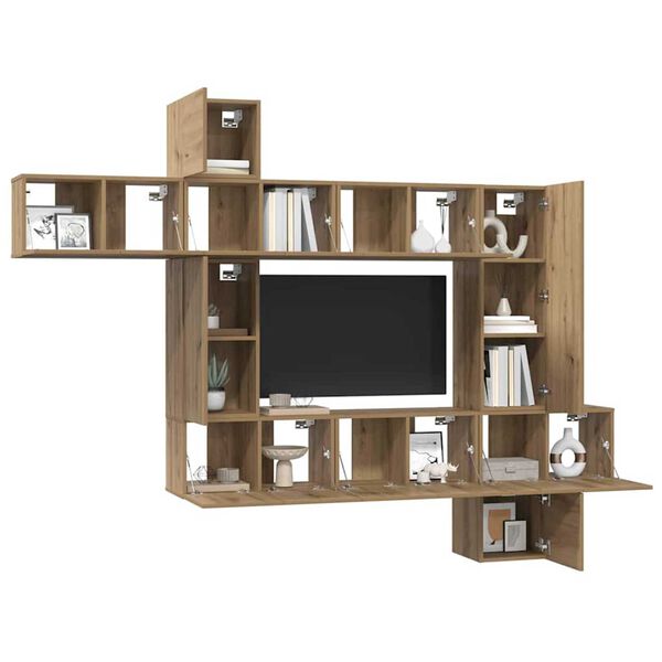 vidaXL Комплект ТВ шкаф 10 pcs дъб артизан 30.5 x 30 x 90 см