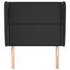 vidaXL Горна табла с уши, черна, 83x23x118/128 см, изкуствена кожа