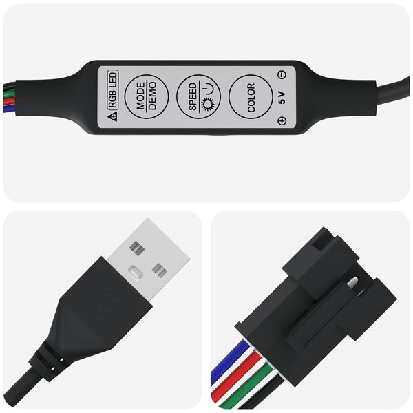 vidaXL LED лента 4 pcs Черен и прозрачен 35 x 0,8 x 0,3 см