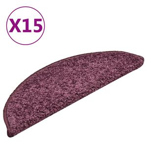 vidaXL Изтривалки за стълби, 15 бр., 56x17x3 см, тъмнолилави, полукръгли