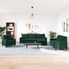 vidaXL Мека мебел от 4части с възглавници и болстери тъмнозелен кадифе