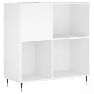 vidaXL Шкаф за грамофонни плочи бял 84,5x38x89 см инженерно дърво