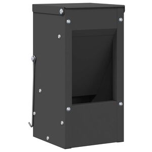 vidaXL Хранилка за зайци Черно 12,5 x 12,5 x 25 см