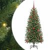 vidaXL С изкуствено коледно дърво Зелен 120 cm PE и PVC