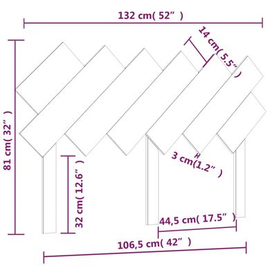vidaXL Горна табла за легло, бяла, 132x3x81 см, бор масив