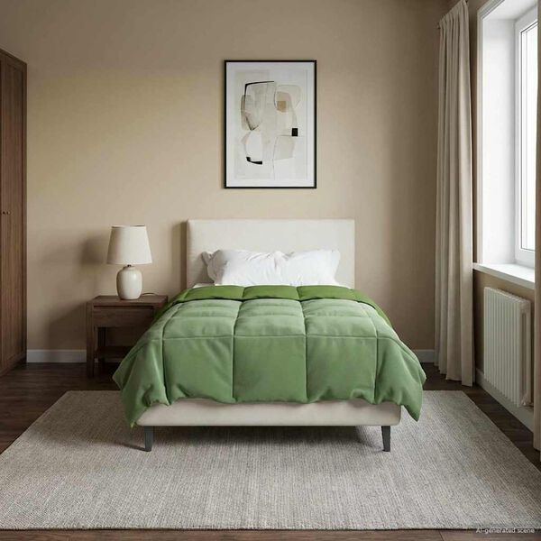 vidaXL Пълно годишно юрганче Патичено Зелен 155 x 200 см Микрофибър