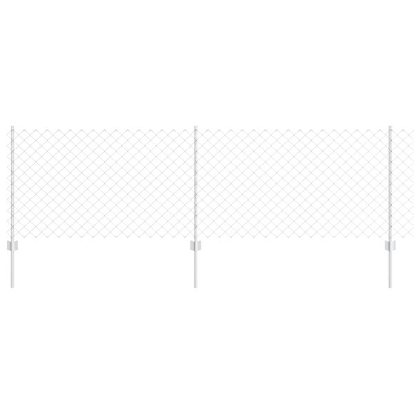 vidaXL Ограда с пост Сребрист 0,8 x 10 m Стомана