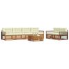 vidaXL Комплект дивани за открито 7 pcs Натурален и Крема
