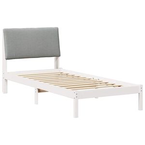 vidaXL Рамка на леглото с таблото Бял и светлосив 100 x 200 cm