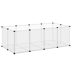 vidaXL Клетка за малки животни прозрачна 144x74x46,5 см PP и стомана