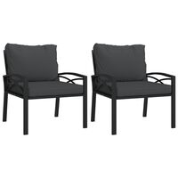 vidaXL Градински столове със сиви възглавници 2 бр 68x76x79 см стомана