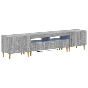 vidaXL 3 части LED ТВ шкаф DELFT Сив Сонома Инженерна дървесина