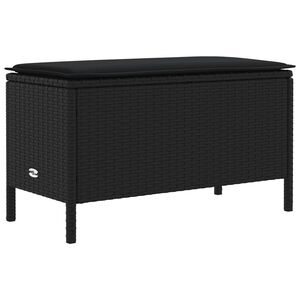 vidaXL Табуретка за градина Черно 80 x 38 x 45 cm ПЕ ратан