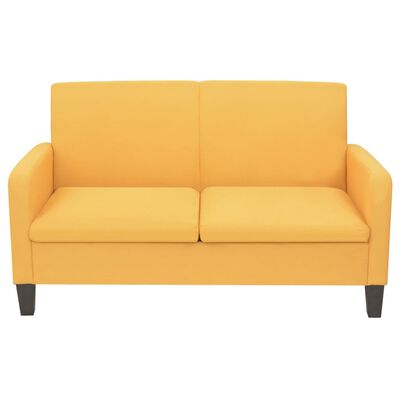 vidaXL Двуместен диван, 135х65х76 см, жълт