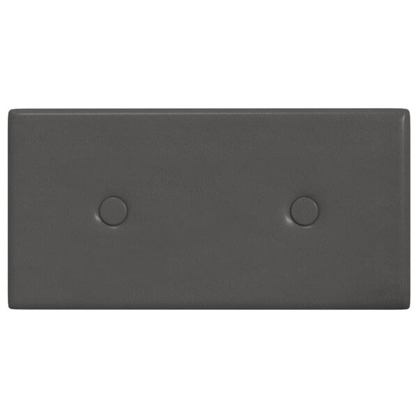 vidaXL Стенни панели, 12 бр, сиви, 30x15 см, изкуствена кожа, 0,54 м²