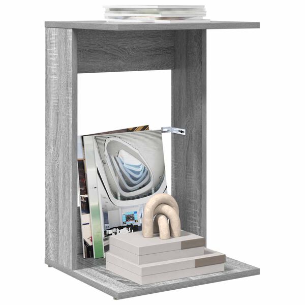 vidaXL Странична маса Сив Сонома 40 x 38 x 62,5 см Инженерно дърво