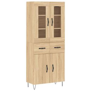 vidaXL Висок шкаф, дъб сонома, 69,5x34x180 см, инженерно дърво