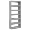 vidaXL Шкаф за книги Сив Сонома 80 x 30 x 198 см Инженерно дърво
