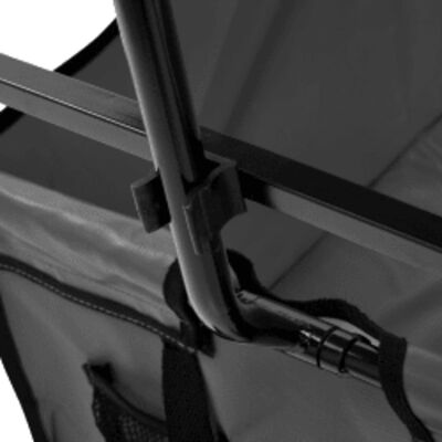 vidaXL Сгъваема ръчна количка с покривало, стомана, сива