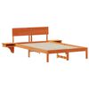 vidaXL Рамка за легло с таблото Кафяво с восъчно покритие 135 x 190 cm