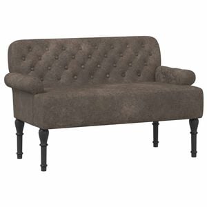 vidaXL Двуместен диван с копчета Тъмносиво 120 x 65 x 78 см