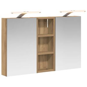 vidaXL Комплект шкафове за баня с рафт с врата 3 pcs 80 x 10,5 x 50 см